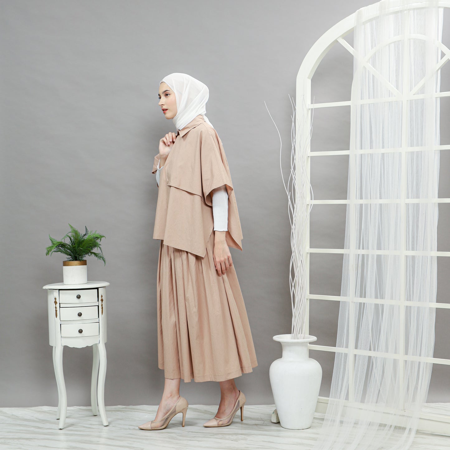 Annora Pleated Skirt Brown