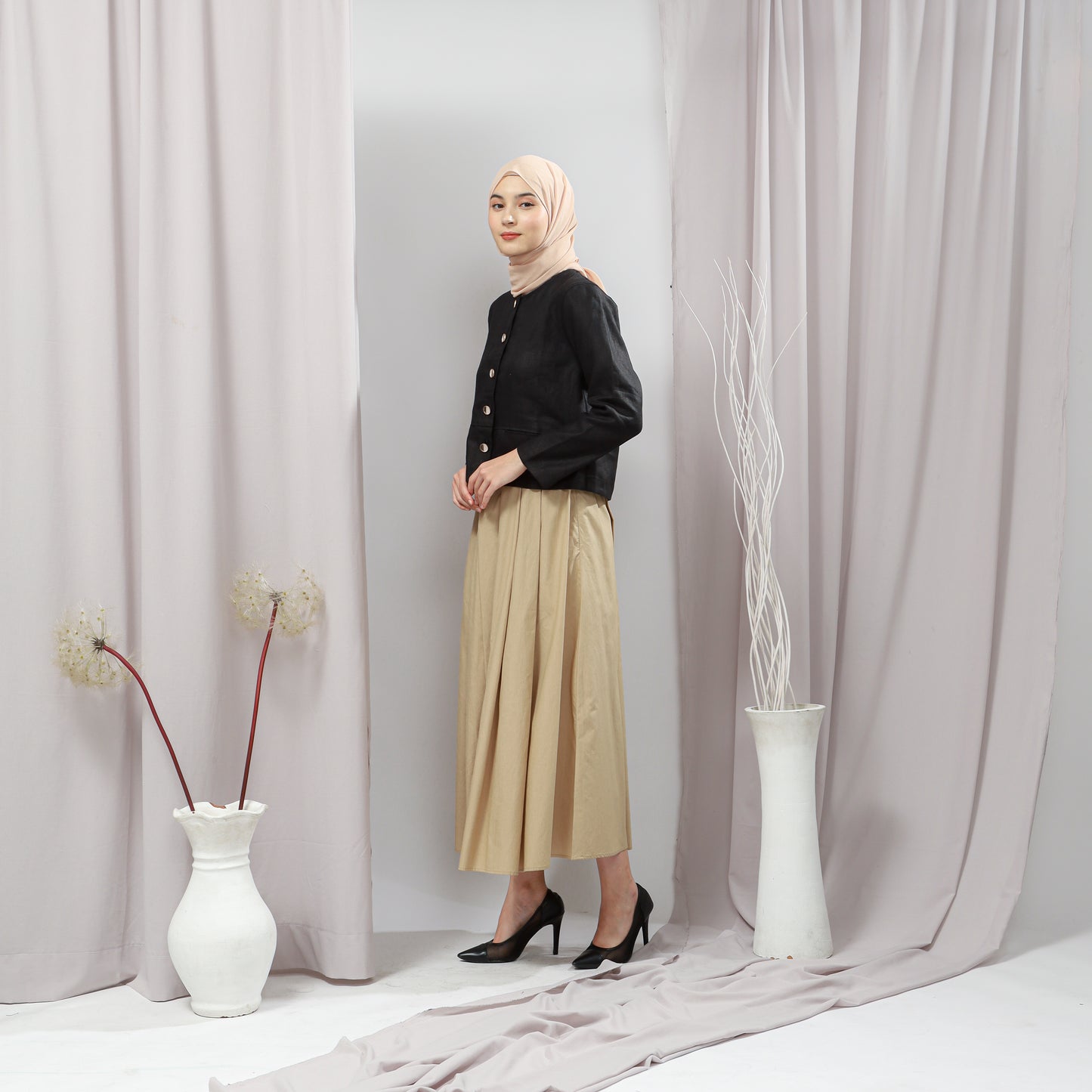 Sarah Flared Skirt Light Taupe
