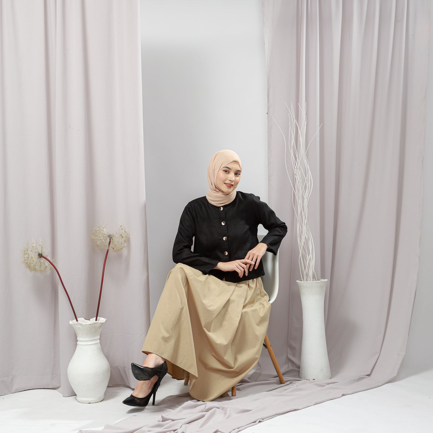 Sarah Flared Skirt Light Taupe