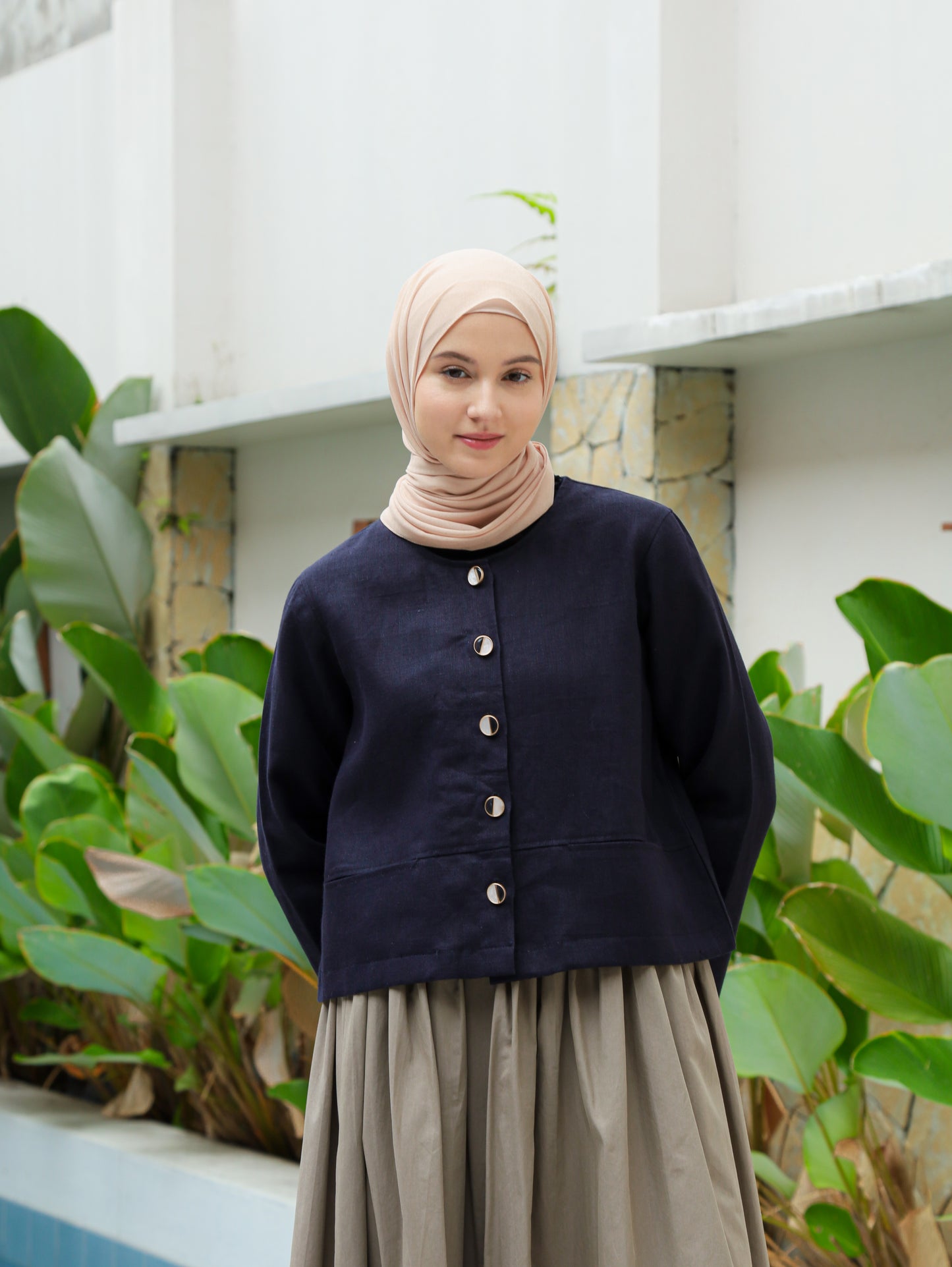 Annora Pleated Skirt Light Grey