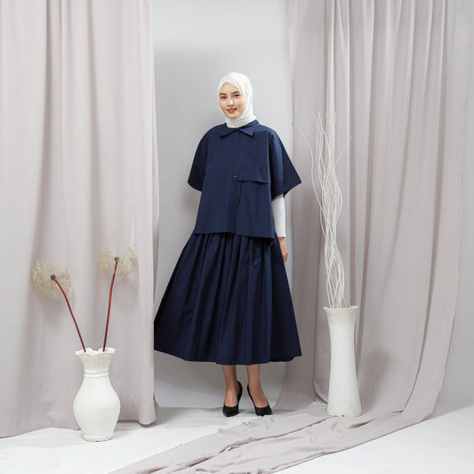 Annora Pleated Skirt Navy