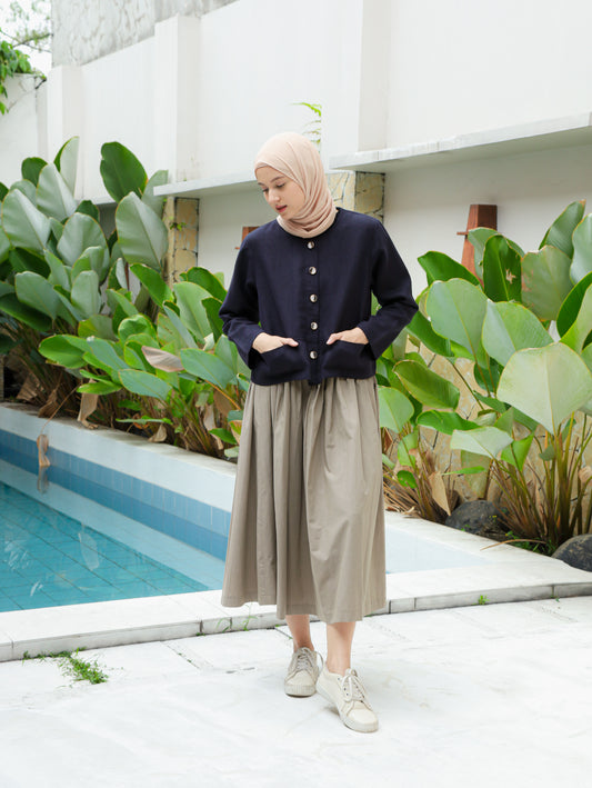 Annora Pleated Skirt Light Grey